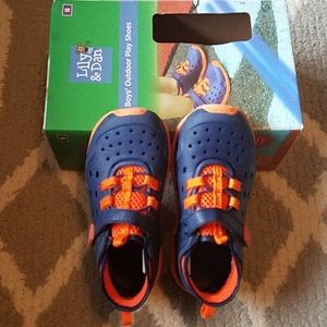 Lily & Dan Boys outdoor play shoes, blue/orange 11